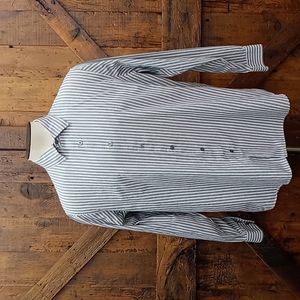 Apt 9 Grey Striped Button Down Shirt Mens Size XL