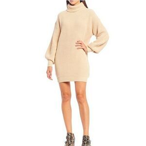 GIANNI BINI Christy Cotto Turtleneck Sweater Dress