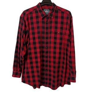 Vintage Woolrich Shirt Mens XXL Flannel Red Black Check Long Sleeve Pocket