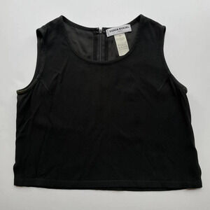 Sonia Rykiel Paris Vintage Crop Top Black Sleeveless Size 38