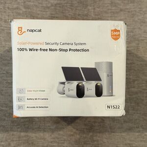 NAPCAT 5MP Wireless Outdoor Solar Security Camera, Forever Power with Home Hub