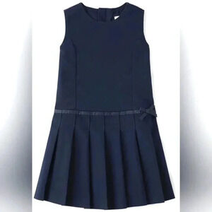 NWOT Gymboree Girls'  Sleeveless Twill Pleated Jumper Dress  Navy Slate SZ 4T