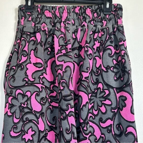 Marc Jacobs Pink/Gray Floral Drawstring Track Pants- Size Large - Picture 5 of 13