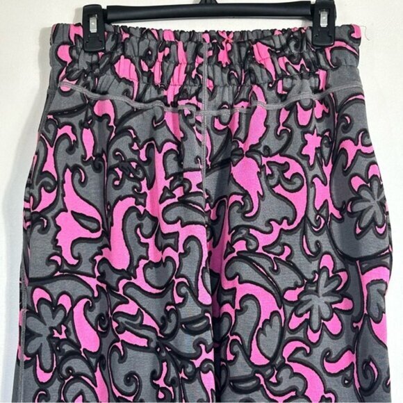 Marc Jacobs Pink/Gray Floral Drawstring Track Pants- Size Large - Picture 2 of 13