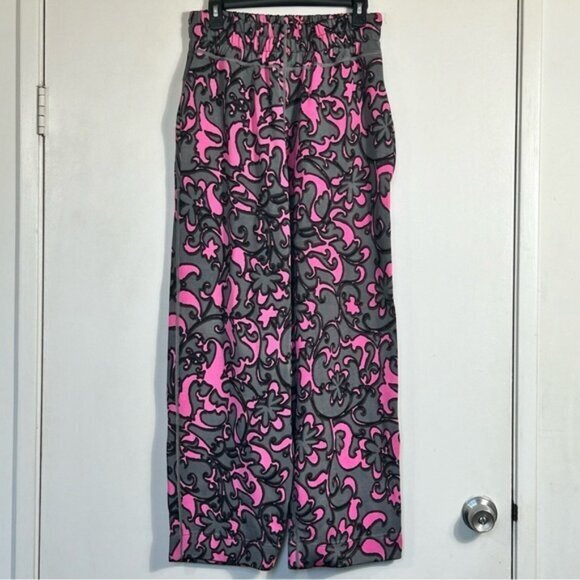 Marc Jacobs Pink/Gray Floral Drawstring Track Pants- Size Large - Picture 1 of 13