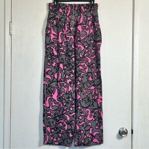 Marc Jacobs Pink/Gray Floral Drawstring Track Pants- Size Large