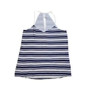 Women's Express Barcelona Cami Blue and White Striped Tank Top - Size S