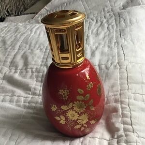 ‘SHANGHAI ARTORIA LIMOGES’ LAMPE BERGER RED & GOLD CATALYTIC LAMP