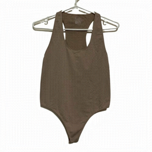 REVAMPED essentials neutral racerback thong body suit