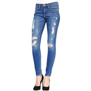 Frame Le Skinny De Jeanne Distressed Jeans in Matteson Wash  25