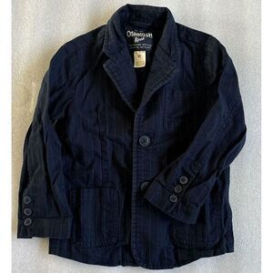 OshKosh B'gosh Boys Size 2T Navy‎ Blue Pinstripe 2 Button Suit Jacket Blazer