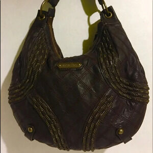 Isabella Fiore Brown leather hobo handbag