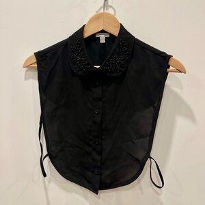 Fake Collared Shirt with Sequins Black size L/XL