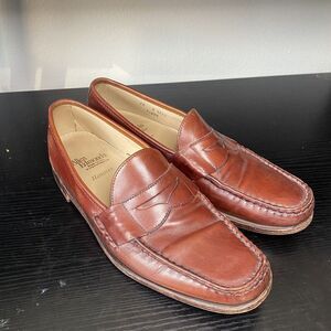 Allen Edmonds Hanover Brown Leather Moc Toe Penny Loafer Dress Shoe Mens US 10 B