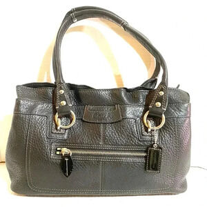 Coach vintage black leather satchel handbag