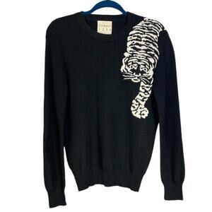 Jumper 1234 Black Cashmere Creeping Tiger Crewneck Sweater