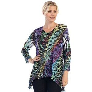 Philosophy multi color Amazon Rainforest abstract tunic top Sml/Medium