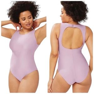 ANDIE SWIM Corsica High Neck Open Back One Piece Swimsuit In Soft Berry