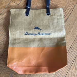 Tommy Bahama burlap tote bag