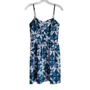 GAP Women's 4 Sundress Dress Spaghetti Strap Smocked Elastic Back Tie Dye Floral