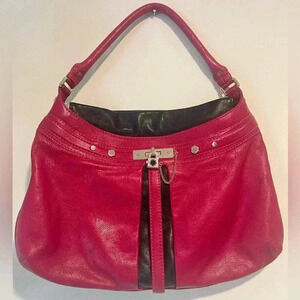 Marc Jacobs Lock it Up Camille Handbag in Dark Pink Leather