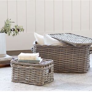 2 Pottery Barn basket storage organize