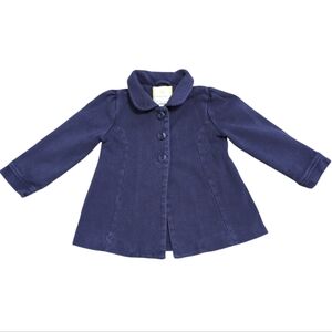 Gymboree Toddler Girl Pea Coat Jacket Navy Blue with back Bow size 2T/3T