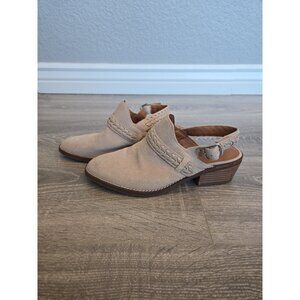 Lucky‎ brand feyn suede light tan clog womans sz 6.5