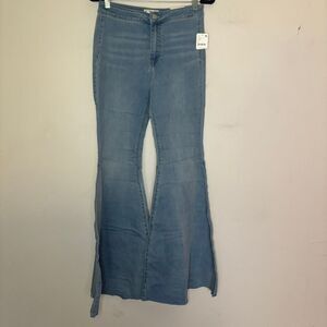 Free People Jeans Women's 29 We The Free Blue Just Float‎ On Flare High Rise