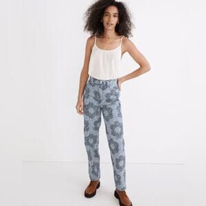 Madewell Baggy The Perfect Vintage Straight Jeans in Quilted Floral