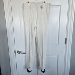 NEW Vtg Bogner Corduroy ski Pants Trouser Stirrup Pleat off-white women sz8