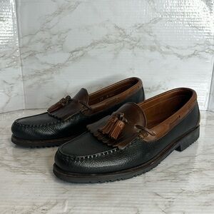 Allen Edmonds Nashua Men’s Black Brown Leather Tassel Loafers Dress Shoes Sz 12B