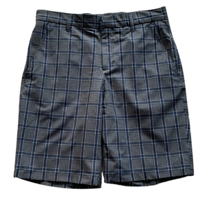 J. Lindeberg True Regular fit Micro Stretch Golf Shorts Plaid Blue Gray Size 30