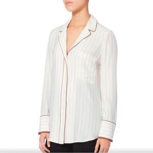 FRAME Silk Spice Stripe Pyjama Blouse