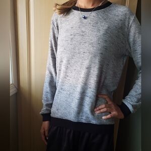 Free ❤ Wilfred crew neck black/gray sweater