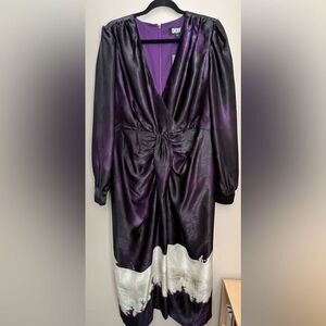 DKNY Purple and Black Shimmer Maxi Dress XL