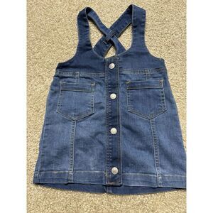 Baby Girls Girl's Size 24 month 7 For All Mankind Romper Denim Overalls Dress