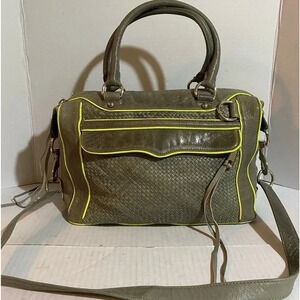 Rebecca Minkoff grey green leather satchel handbag