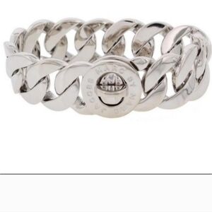 MARC BY MARC JACOBS silver tone Katie turn lock Bracelet Large thick link