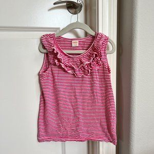 Gymboree 100% Cotton Tank Top Pink & White Stripe Girls M Like New!