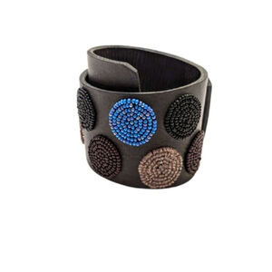 Boho Gypsy Retro Leather Bracelet w/Beaded Designs