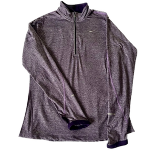 Nike Running Dri-Fit Half Zip Long Sleeve Top Purple Womens Size Medium