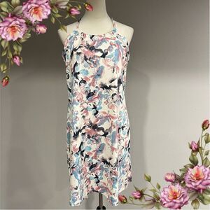 Halter floral knee length dress