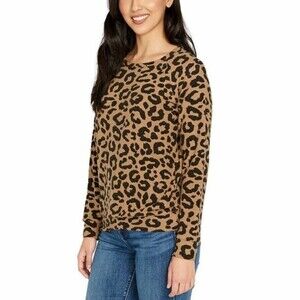 Buffalo Women's Printed Cheetah Gold Cozy Long Sleeve Top Size Small