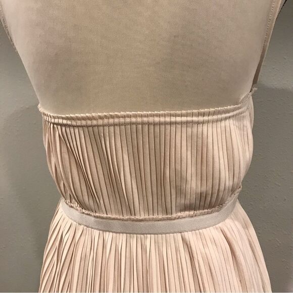 Blush sleeveless pleated dress  - Picture 6 of 14