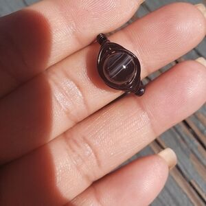 3 for $25  ❤ Black onyx stone with black wire wrapped ring new