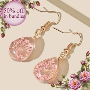 Flower Design Water Drop Earrings