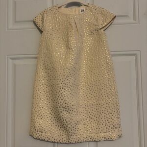 Baby GAP Toddler Gold Metallic Jacquard Dress, Size 4T