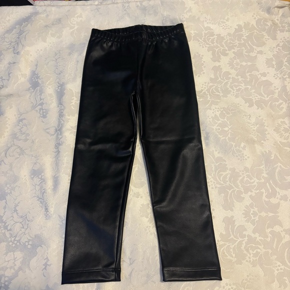 NWT Baby Gap Black Vegan Leather Leggings, Size 4 - Picture 2 of 9