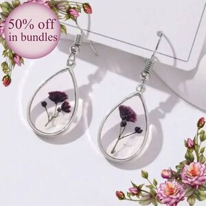 Flower Design Water Drop Earrings